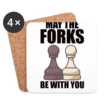 Joueur d’échecs Jeu d’échiquier - Dessous de verre (lot de 4) - blanc - Devant