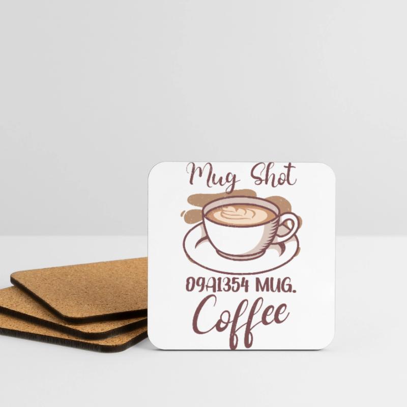 Amateur de café Molécule de caféine Java Latte Espresso Dessous de verre (lot de 4)