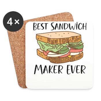 Sandwich Lover Picnic Food Lover Breakfast Gift - Coasters (set of 4) - white - Front