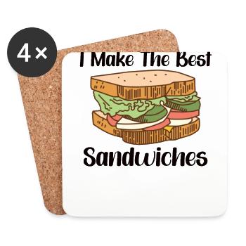 Sandwich Lover Picnic Food Lover Breakfast Gift - Coasters (set of 4) - white - Front