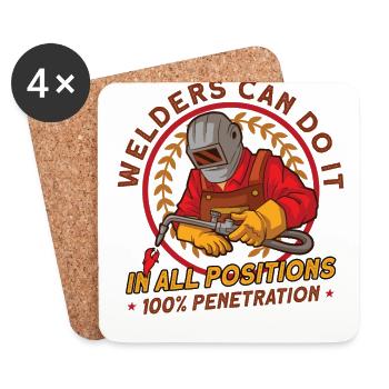 Welder Wife Funny Funny Welding Girlfriend Gift - Untersetzer (4er-Set) - Weiß - Vorne