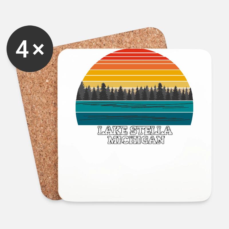 Lake Stella Michigan - Untersetzer (4er-Set) - Weiß