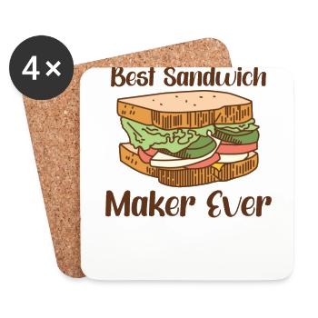 Sandwich Lover Picnic Food Lover Breakfast Gift - Coasters (set of 4) - white - Front