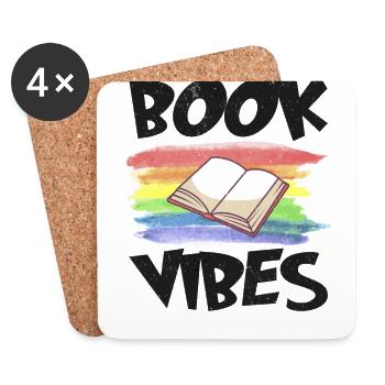 Book Reader Reading Literature Bookworm Gift Idea - Coasters (set of 4) - white - Front