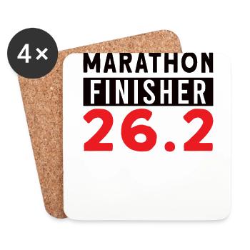 Läufer-halbmarathon-finisher-laufen - Untersetzer (4er-Set) - Weiß - Vorne