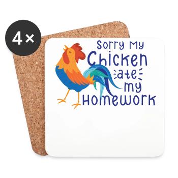 Chicken Farmer Gift Funny Chickens Country Farm - Untersetzer (4er-Set) - Weiß - Vorne
