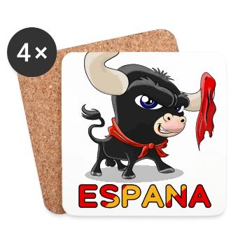 Cute Bull Bullfighting Espana - Coasters (set of 4) - white - Front