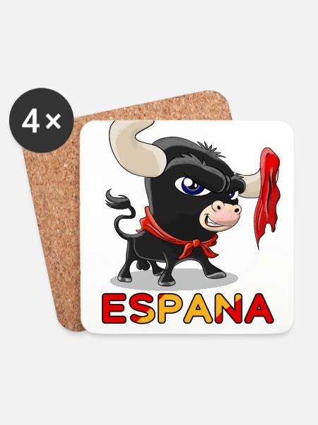 Süßer Stier Stierkampf Espana - Untersetzer (4er-Set) - Weiß
