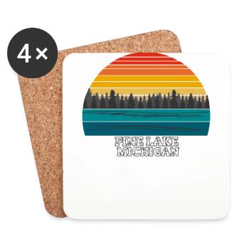 Pine Lake Michigan - Untersetzer (4er-Set) - Weiß - Vorne