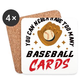 Cartes de baseball Joueur de baseball Cadeau de fan de baseball - Dessous de verre (lot de 4) - blanc - Devant