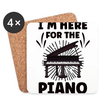 Piano Player Funny Piano Keyboard - Coasters (set of 4) - white - Front