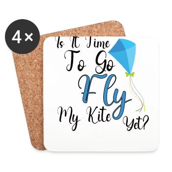Kite Flying Kite Fan Für Fite Flying Lovers - Untersetzer (4er-Set) - Weiß - Vorne