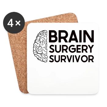 Brain Surgery Joke Brain Surgery Awareness Gift - Coasters (set of 4) - white - Front