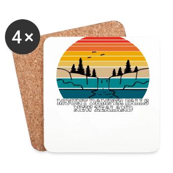 Mount Damper Falls New Zealand - Coasters (set of 4) - white - Front