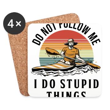 Do Not Follow Me I Do Stupid Things Rowing Canoe K - Untersetzer (4er-Set) - Weiß - Vorne