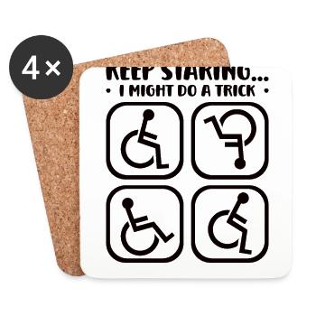 Handicapped Wheelchair Cyborg Leg Arm Amputee - Untersetzer (4er-Set) - Weiß - Vorne