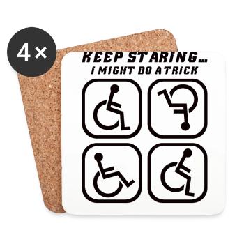 Handicapped Wheelchair Cyborg Leg Arm Amputee - Untersetzer (4er-Set) - Weiß - Vorne