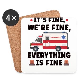 Paramedic First Responder Ambulance Driver - Coasters (set of 4) - white - Front