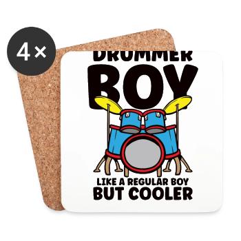 Schlagzeuger Drums Music Drum Set Drumming - Untersetzer (4er-Set) - Weiß - Vorne