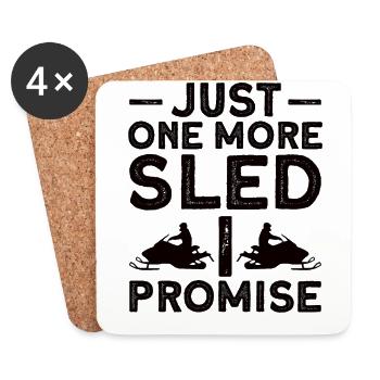 Snowmobile Snowmobile Winter Sports Gift Idea - Coasters (set of 4) - white - Front