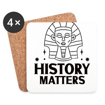 Historien de l’histoire Passionné d’histoire - Dessous de verre (lot de 4) - blanc - Devant