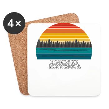 Five Lake Minnesota - Untersetzer (4er-Set) - Weiß - Vorne