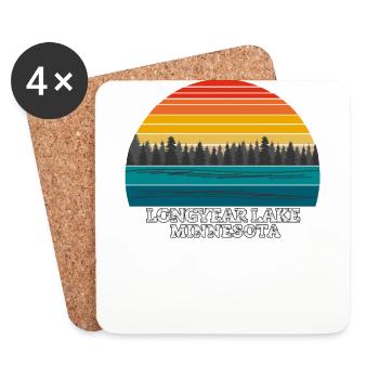 Longyear Lake Minnesota - Coasters (set of 4) - white - Front