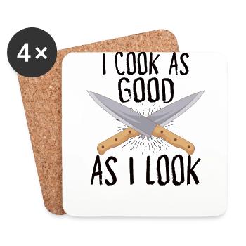 Chef Cook Kitchen Restaurant Knives Cookout - Untersetzer (4er-Set) - Weiß - Vorne