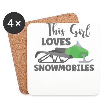 Snowmobile Snowmobile Winter Sports Gift Idea - Coasters (set of 4) - white - Front