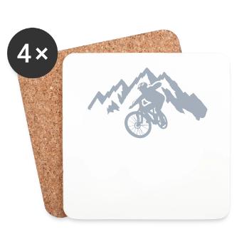 Descente VTT Cyclisme Montagnes Montagnes - Dessous de verre (lot de 4) - blanc - Devant