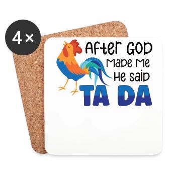 Poulet Éleveur Cadeau Funny Chickens Country Farm - Dessous de verre (lot de 4) - blanc - Devant