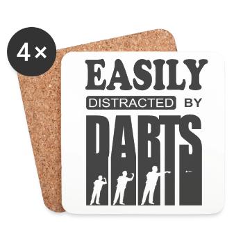Dart cool saying Easily distracted by Darts - Coasters (set of 4) - white - Front