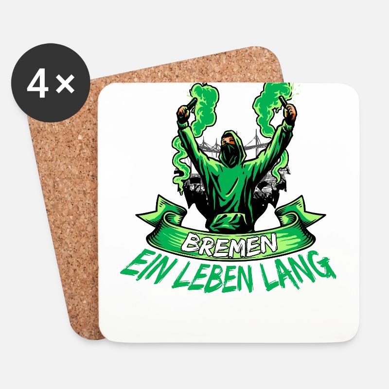 Bremen ein Leben lang - Untersetzer (4er-Set) - Weiß