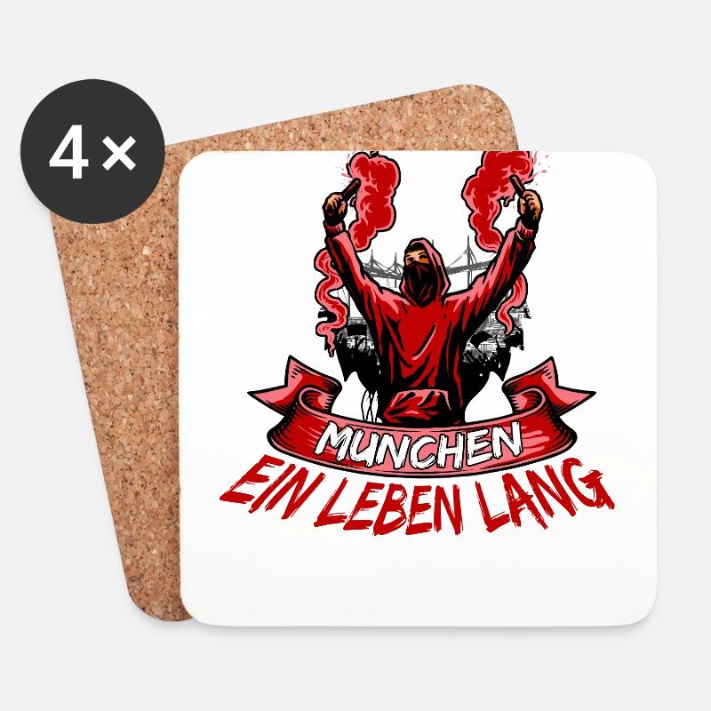 München ein Leben lang - Untersetzer (4er-Set) - Weiß