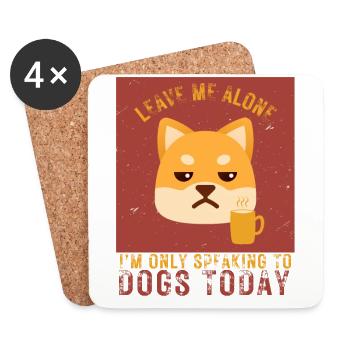Grumpy Dog Shiba Inu - Leave me alone - Untersetzer (4er-Set) - Weiß - Vorne