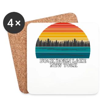Buck Horn Lake New York - Dessous de verre (lot de 4) - blanc - Devant