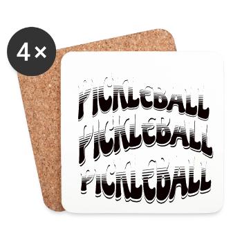 Pickleball Outdoor Game for Men and Women - Coasters (set of 4) - white - Front