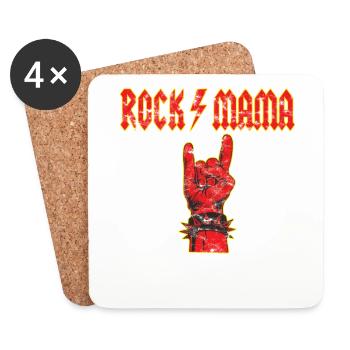 Muttertag Rockmama Teufelsgruß - Untersetzer (4er-Set) - Weiß - Vorne