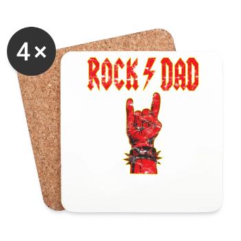 Vatertag Rockdad Teufelsgruß - Untersetzer (4er-Set) - Weiß - Vorne