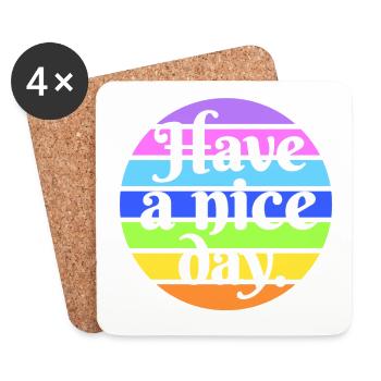 Have a nice day - Coasters (set of 4) - white - Front