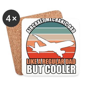 Aircraft Mechanic Dad - Untersetzer (4er-Set) - Weiß - Vorne