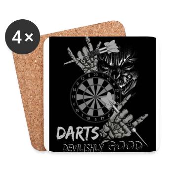Dart more than devilishly good, Dart devilishly good - Coasters (set of 4) - white - Front