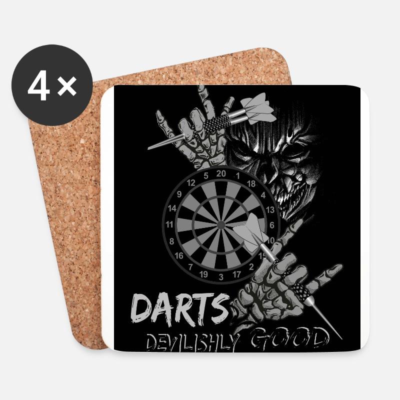 Dart more than devilishly good, Dart teuflisch gut - Untersetzer (4er-Set) - Weiß
