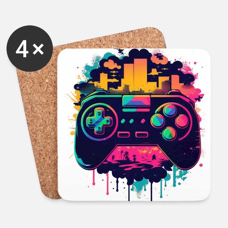 Gaming Konsole - Untersetzer (4er-Set) - Weiß