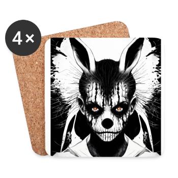 Horror Fan Motiv Totenköpfe Horrorfilm Death Metal - Untersetzer (4er-Set) - Weiß - Vorne