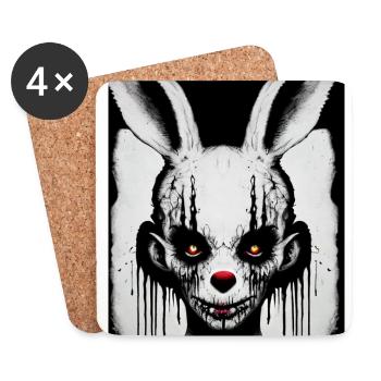 Horror Fan Motif Skulls Film d’horreur Death Metal - Dessous de verre (lot de 4) - blanc - Devant