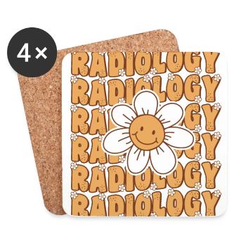 Groovy Radiologist Daisy Flower Retro Radiologie - Untersetzer (4er-Set) - Weiß - Vorne