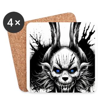 Death Metal Horror Fan Artwork Totulls Skull Art G - Untersetzer (4er-Set) - Weiß - Vorne