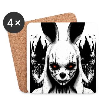 Death Metal Horror Fan Artwork Skulls Skull Art G - Coasters (set of 4) - white - Front