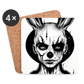 Death Metal Horror Fan Artwork Skulls Skull Art G - Coasters (set of 4) - white - Front